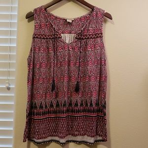 Lucky Brand pink, navy and white tank